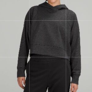Lululemon loungeful cropped black pullover hoodie 2 4